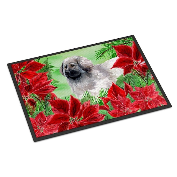Carolines Treasures Moscow Watchdog Poinsettas Indoor or Outdoor Mat, 18 x 27 in. CK1321MAT - main